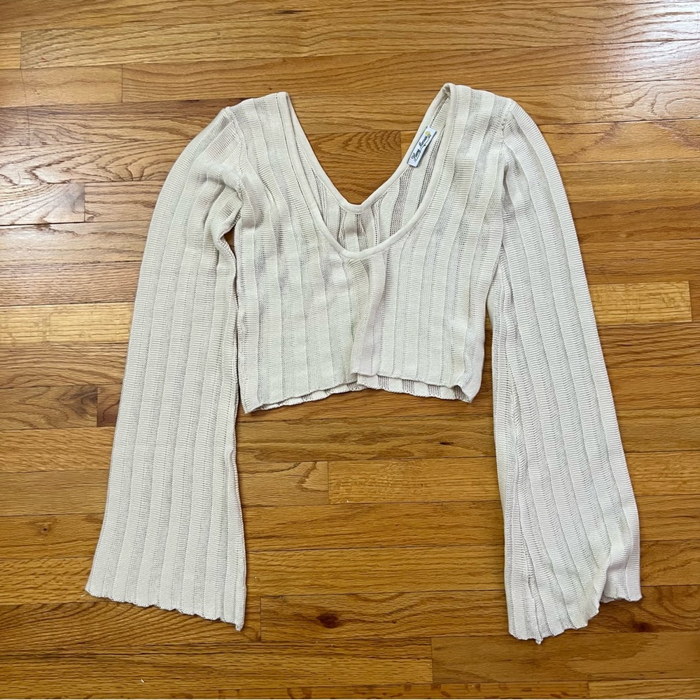 Heavy Manners Creme Little Miss Cozy Knit Top L